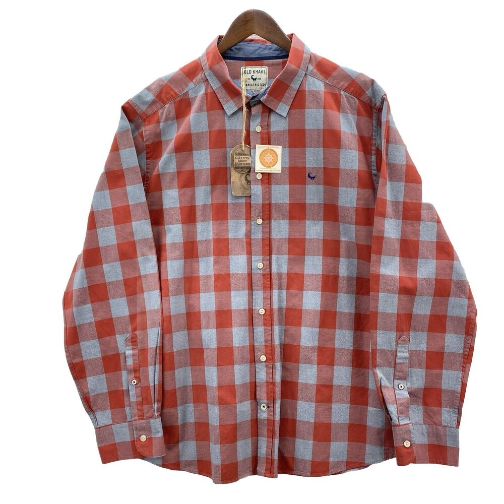 Old Khaki Slim Fit Shirt Men's 2XL Multicolor Plaid Unrestricted Light Academia